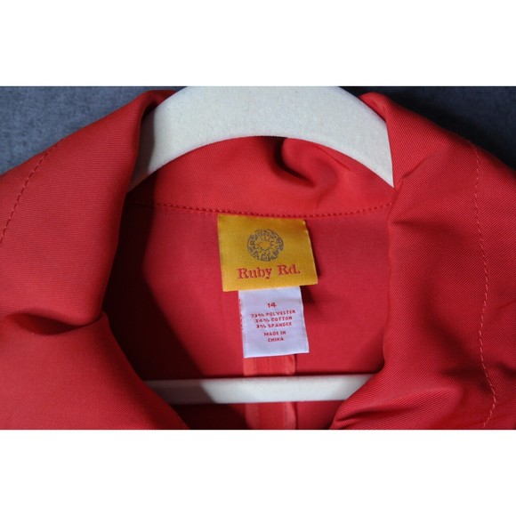 Ruby Rd. Red Button Jacket Size 14 - Picture 2 of 9
